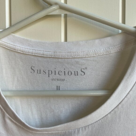 White Tee with Colorful Skull Patch - Picture 3 of 8